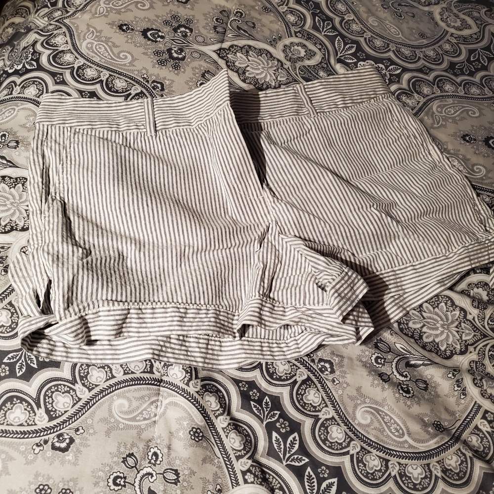 LOFT Blue and White stripe shorts